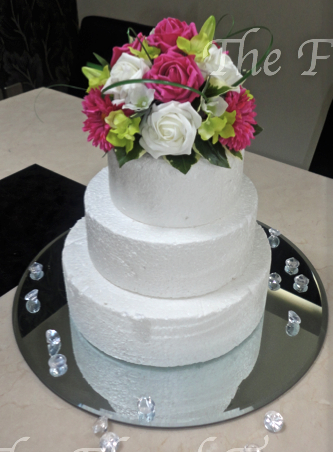 Fuchsia, Ivory & Lime Cake Topper